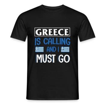 Grèce Drapeau grec Cadeau Drôle - T-shirt homme - noir - Devant - AI Model Male 178 light (178cm)
