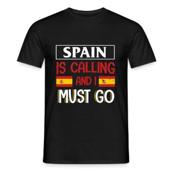 Espagne - T-shirt homme - noir - Devant - AI Model Male 178 light (178cm)