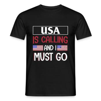 America USA Funny Drôle dire cadeau - T-shirt homme - noir - Devant - AI Model Male 178 light (178cm)