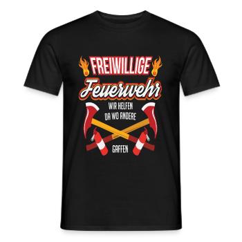 Feuerwehr - Männer T-Shirt - Schwarz - Vorne - AI Model Male 178 light (178cm)