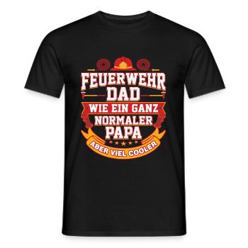 Fire Department Dad Father Gift saying - Men's T-Shirt - black - Front - AI Model Male 178 light (178cm)