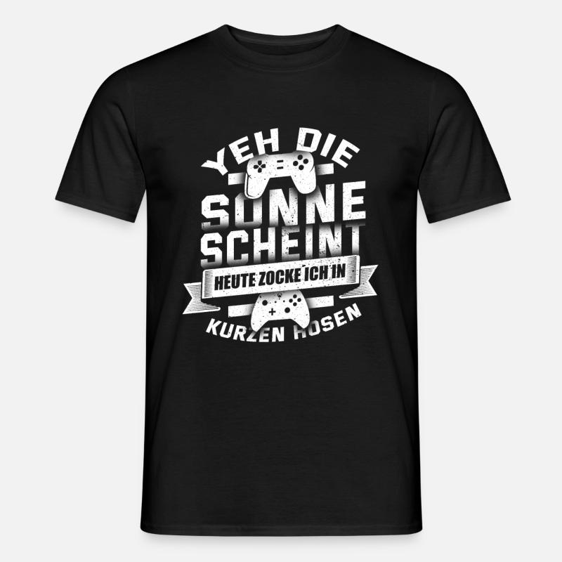 Gaming gamer computer playing gift - Men’s T-shirt - black