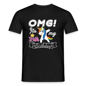 18th birthday - Men's T-Shirt - black - Front - AI Model Male 178 light (178cm)