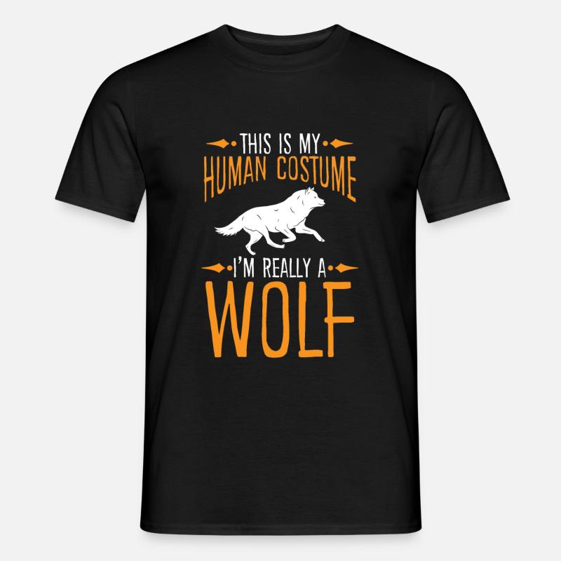 Wolf - Männer T-Shirt - Schwarz