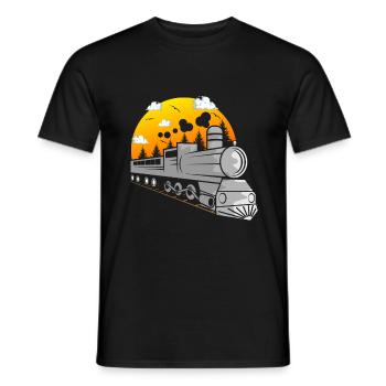 Train trains train modèle - T-shirt homme - noir - Devant - AI Model Male 178 light (178cm)