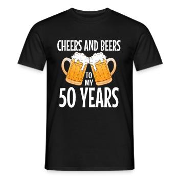 50ème anniversaire - T-shirt homme - noir - Devant - AI Model Male 178 light (178cm)