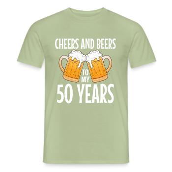 50th birthday - Men's T-Shirt - sage - Front - AI Model Male 178 light (178cm)