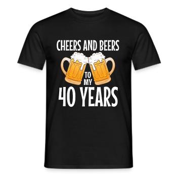 40ème anniversaire - T-shirt homme - noir - Devant - AI Model Male 178 light (178cm)