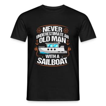 Ships - Men's T-Shirt - black - Front - AI Model Male 178 light (178cm)