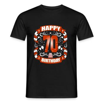 70th Birthday - Men's T-Shirt - black - Front - AI Model Male 178 light (178cm)