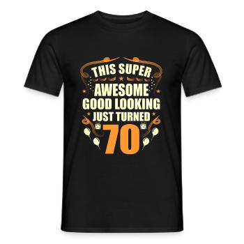70th Birthday - Men's T-Shirt - black - Front - AI Model Male 178 light (178cm)