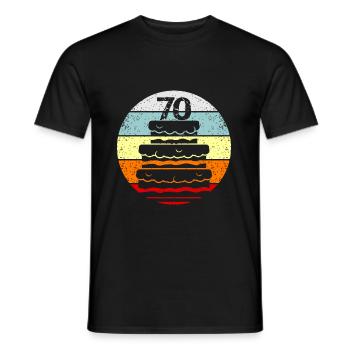 70th Birthday - Men's T-Shirt - black - Front - AI Model Male 178 light (178cm)