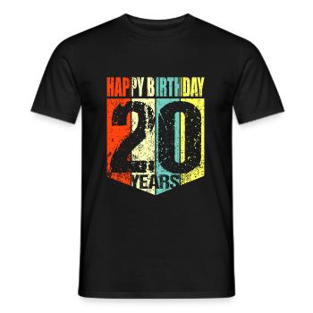 20th birthday - Men's T-Shirt - black - Front - AI Model Male 178 light (178cm)