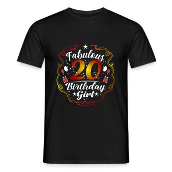 20th birthday - Men's T-Shirt - black - Front - AI Model Male 178 light (178cm)