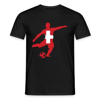 Switzerland - Men's T-Shirt - black - Front - AI Model Male 178 light (178cm)