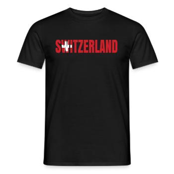 Switzerland - Men's T-Shirt - black - Front - AI Model Male 178 light (178cm)