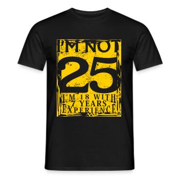 25th birthday - Men's T-Shirt - black - Front - AI Model Male 178 light (178cm)