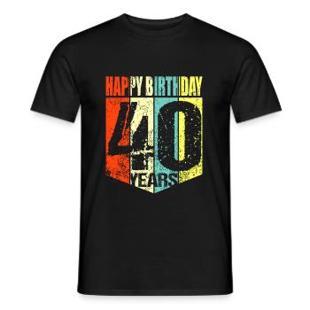 40ème anniversaire - T-shirt homme - noir - Devant - AI Model Male 178 light (178cm)