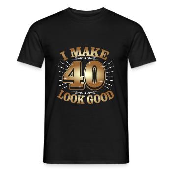 40ème anniversaire - T-shirt homme - noir - Devant - AI Model Male 178 light (178cm)
