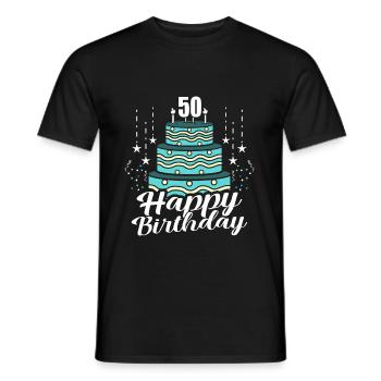 50ème anniversaire - T-shirt homme - noir - Devant - AI Model Male 178 light (178cm)