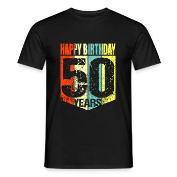 50ème anniversaire - T-shirt homme - noir - Devant - AI Model Male 178 light (178cm)