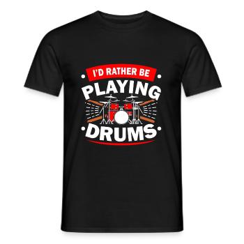 Schlagzeug Schlagzeuger Drummer Geschenk - Männer T-Shirt - Schwarz - Vorne - AI Model Male 178 light (178cm)
