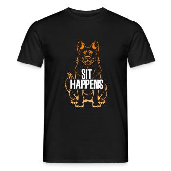 German shepherd dog - Men's T-Shirt - black - Front - AI Model Male 178 light (178cm)
