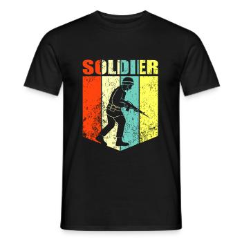 Soldier Military Soldiers Gift - Men's T-Shirt - black - Front - AI Model Male 178 light (178cm)