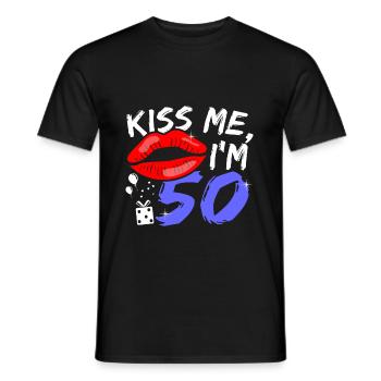 50ème anniversaire - T-shirt homme - noir - Devant - AI Model Male 178 light (178cm)