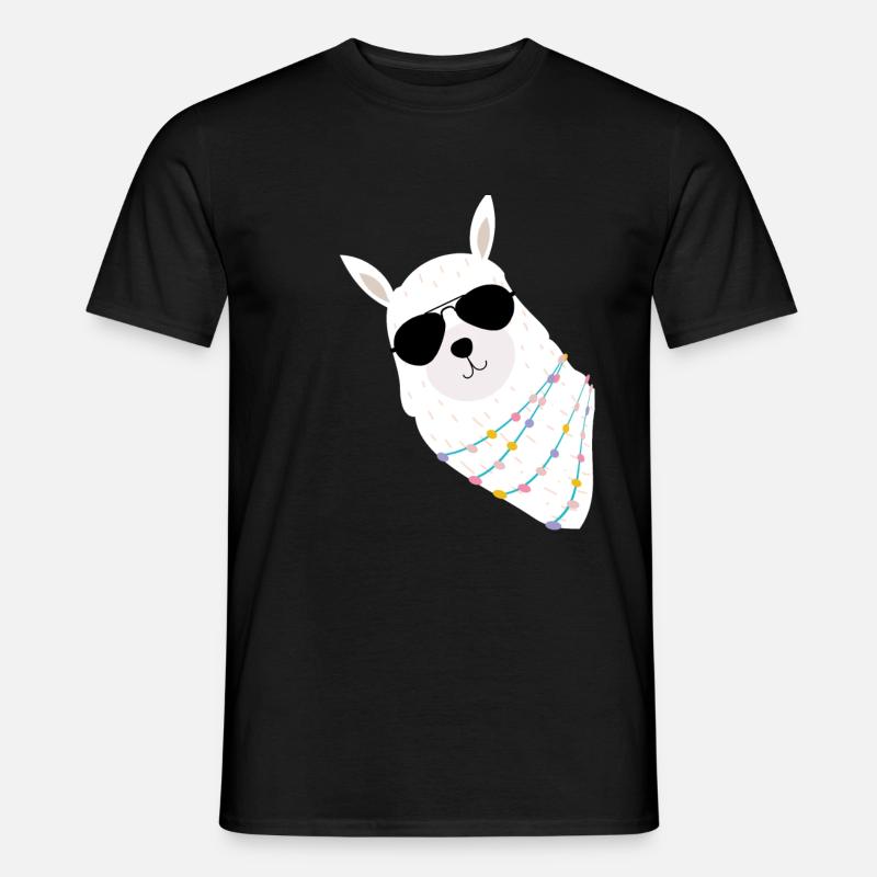 Lama - Männer T-Shirt - Schwarz