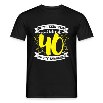 40. Geburtstag - T-shirt homme - noir - Devant - AI Model Male 178 light (178cm)
