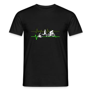 Triathlon Triathlet Geschenk Geschenkidee - Men's T-Shirt - black - Front - AI Model Male 178 light (178cm)