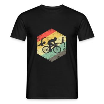 Triathlon Triathlet Geschenk Geschenkidee - Men's T-Shirt - black - Front - AI Model Male 178 light (178cm)