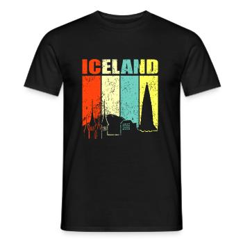 Islande - T-shirt homme - noir - Devant - AI Model Male 178 light (178cm)