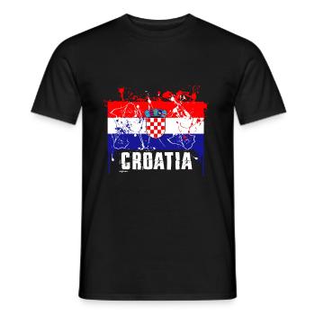 Croatie - T-shirt homme - noir - Devant - AI Model Male 178 light (178cm)