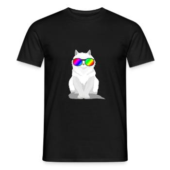 Chat lgbt - T-shirt homme - noir - Devant - AI Model Male 178 light (178cm)