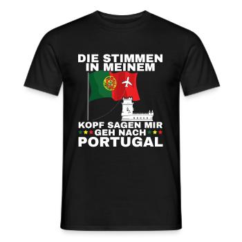 Portugal - Männer T-Shirt - Schwarz - Vorne - AI Model Male 178 light (178cm)