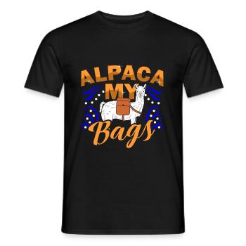 Lama Alpaca - Männer T-Shirt - Schwarz - Vorne - AI Model Male 178 light (178cm)