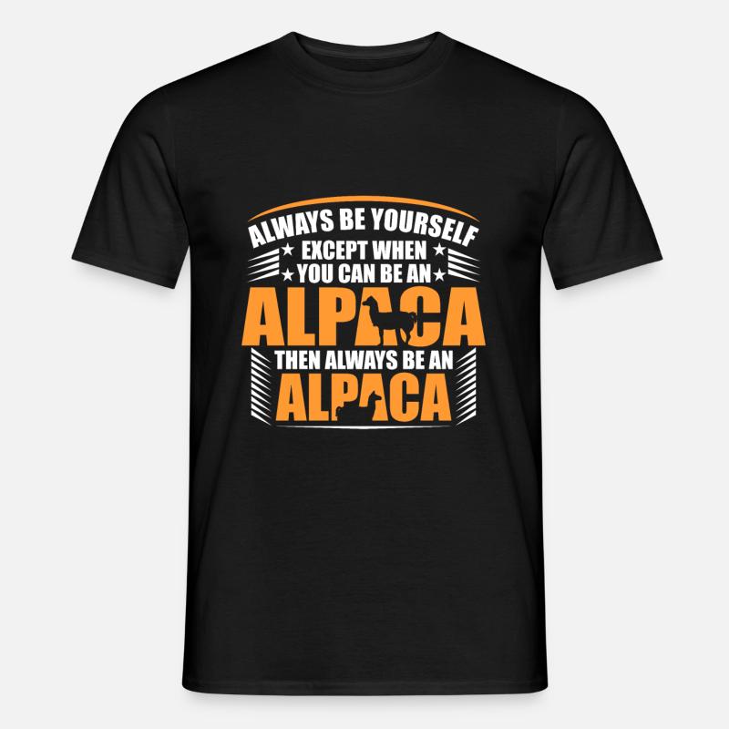 Lama Alpaca - Männer T-Shirt - Schwarz
