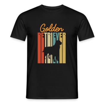 Golden retriever - T-shirt uomo - nero - Fronte - AI Model Male 178 light (178cm)