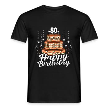 80th birthday - Men's T-Shirt - black - Front - AI Model Male 178 light (178cm)
