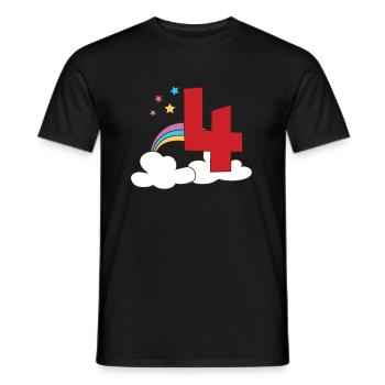 4. Geburtstag - Männer T-Shirt - Schwarz - Vorne - AI Model Male 178 light (178cm)