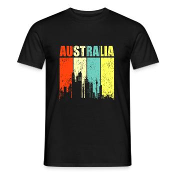 Australie - T-shirt homme - noir - Devant - AI Model Male 178 light (178cm)