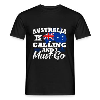 Australia - Men's T-Shirt - black - Front - AI Model Male 178 light (178cm)