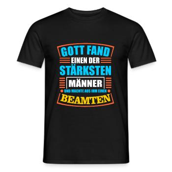 Beamter - Männer T-Shirt - Schwarz - Vorne - AI Model Male 178 light (178cm)