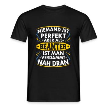 Beamter - Männer T-Shirt - Schwarz - Vorne - AI Model Male 178 light (178cm)