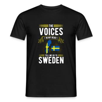 Suède - T-shirt homme - noir - Devant - AI Model Male 178 light (178cm)