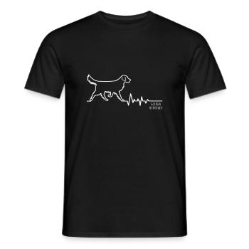 Golden Retriever - T-shirt uomo - nero - Fronte - AI Model Male 178 light (178cm)