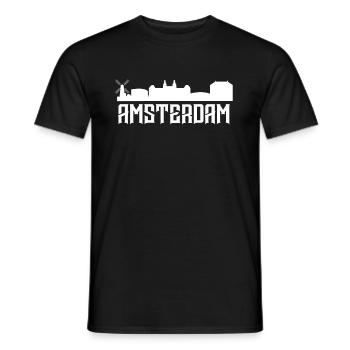 Amsterdam - Männer T-Shirt - Schwarz - Vorne - AI Model Male 178 light (178cm)