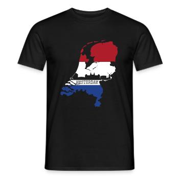 Amsterdam - T-shirt homme - noir - Devant - AI Model Male 178 light (178cm)